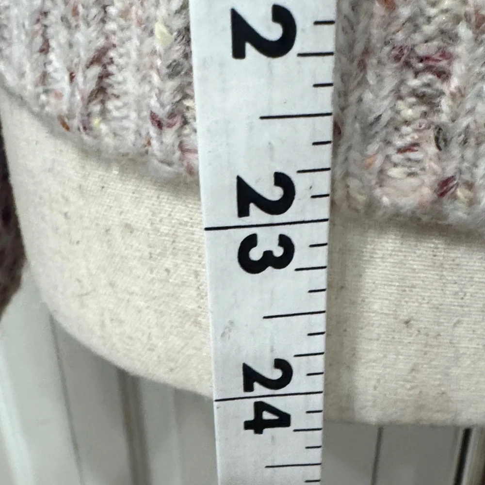 CeCe NWOT❤️ Women's Sweater Textured Cream and Purple - Picture 8 of 13